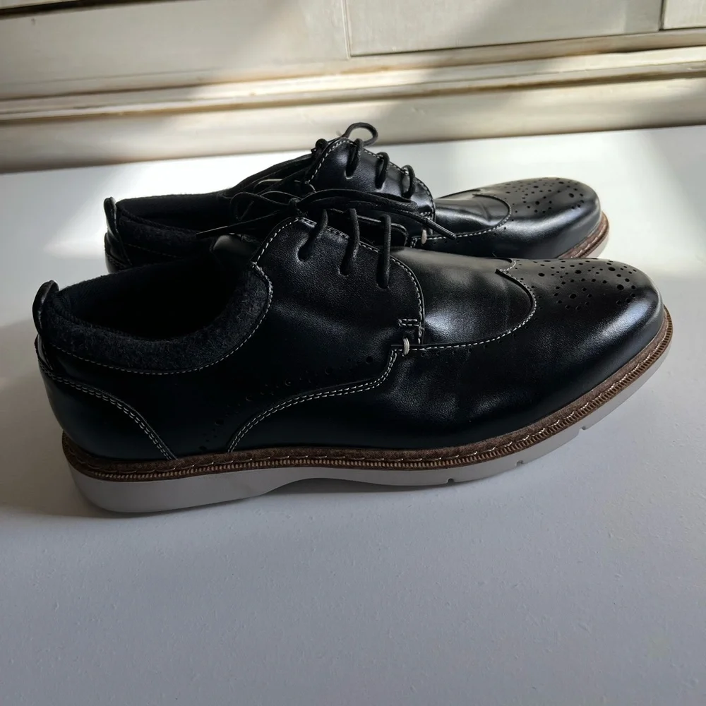 Stacy Adams Red Zone Collection KIDS SYNERGY Black Wingtip Lace Up dress shoes 5